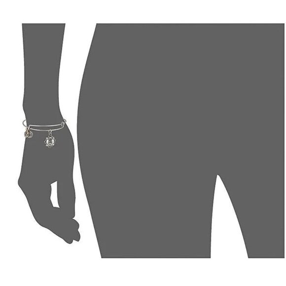 Alex and Ani Because I Love You Mom Silver Tone Crystal-Accented Bangle Bracelet - Picture 3 of 5